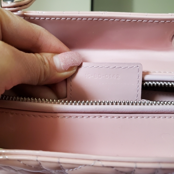 Lady Dior pink patent silver hard ware large bag - Picture 4 of 14